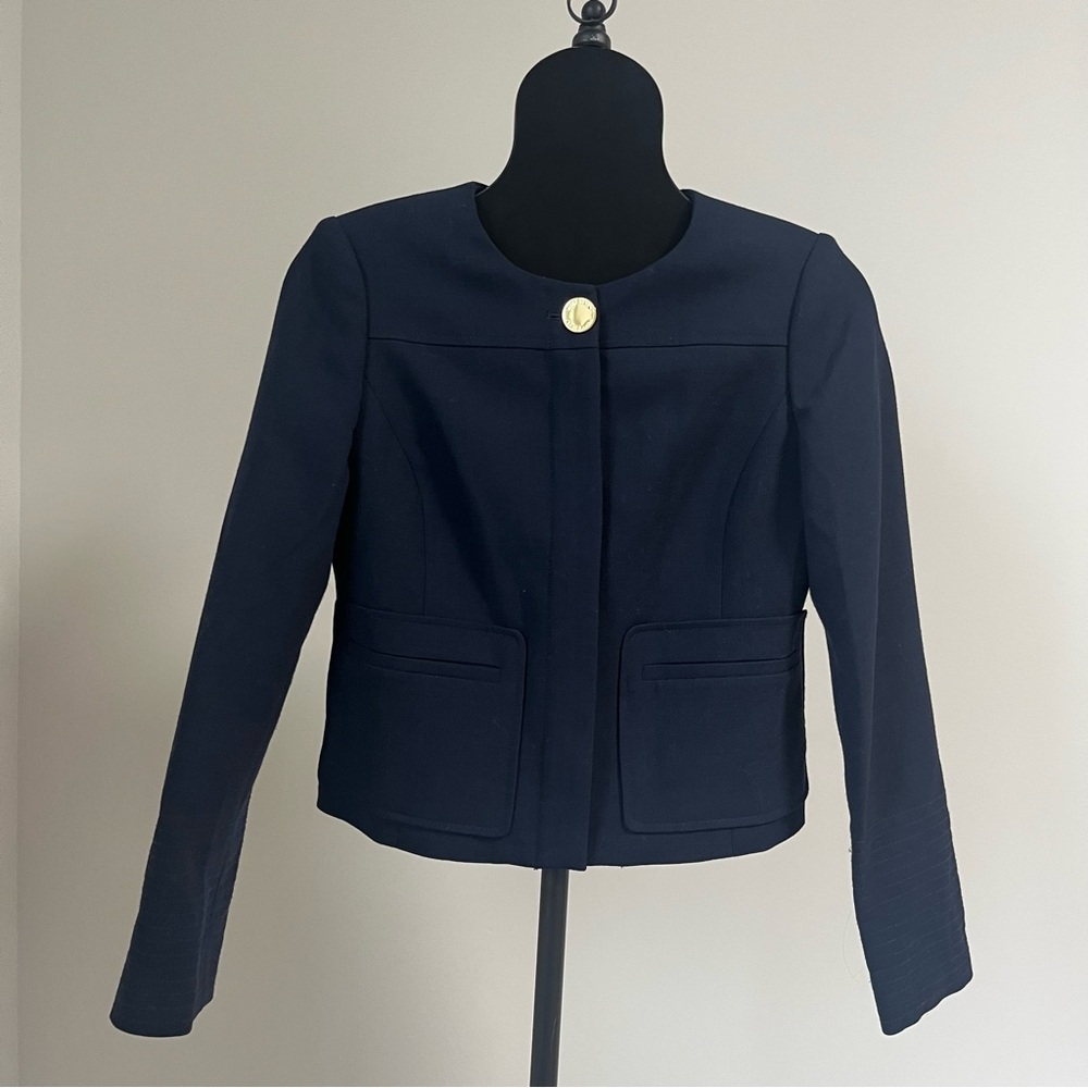 Tory Burch Harriet Jacket ( Size 2) Navy Blazer with Gold Button